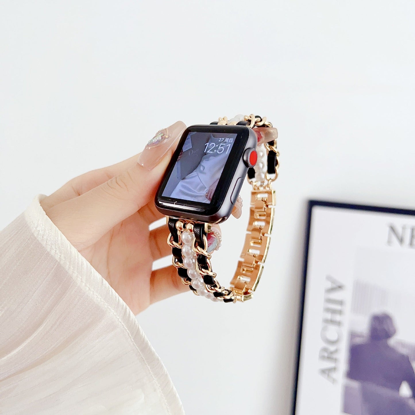 Elegant Pearl & Metal Link Bracelet