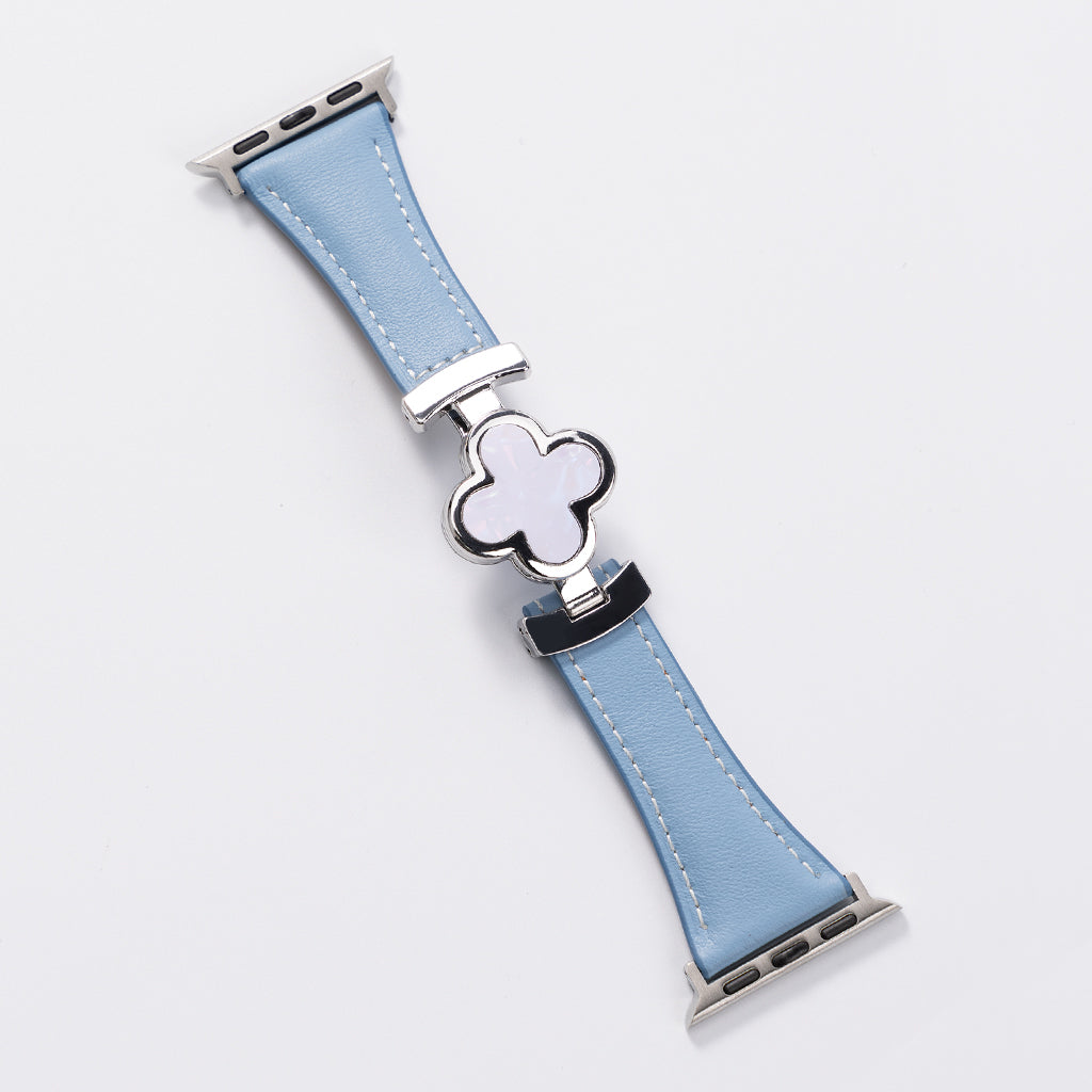 Lucky Flower Leather Strap for Apple Watch - Elegant Floral Design