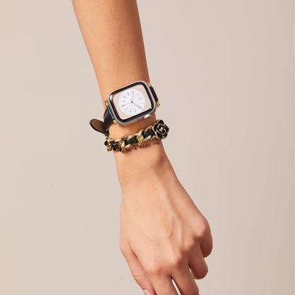 Floral Double-Layered Apple Watch Bracelet – Elegant, Chic Floral Band