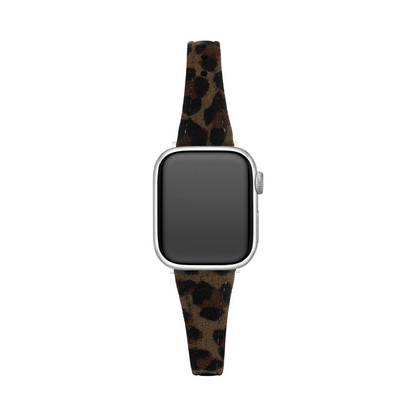 Luxurious Leopard Print Suede Watch Band for Apple Watch