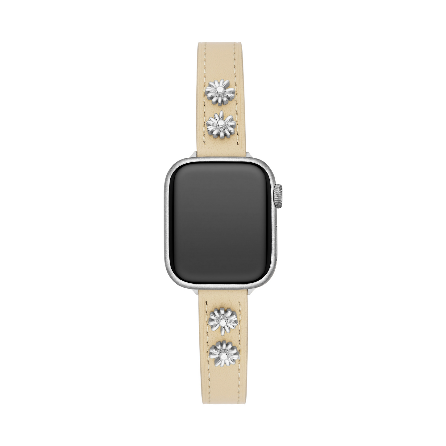 Luxurious Daisy Leather Band for Apple Watch - 14k Gold & Platinum-Plated