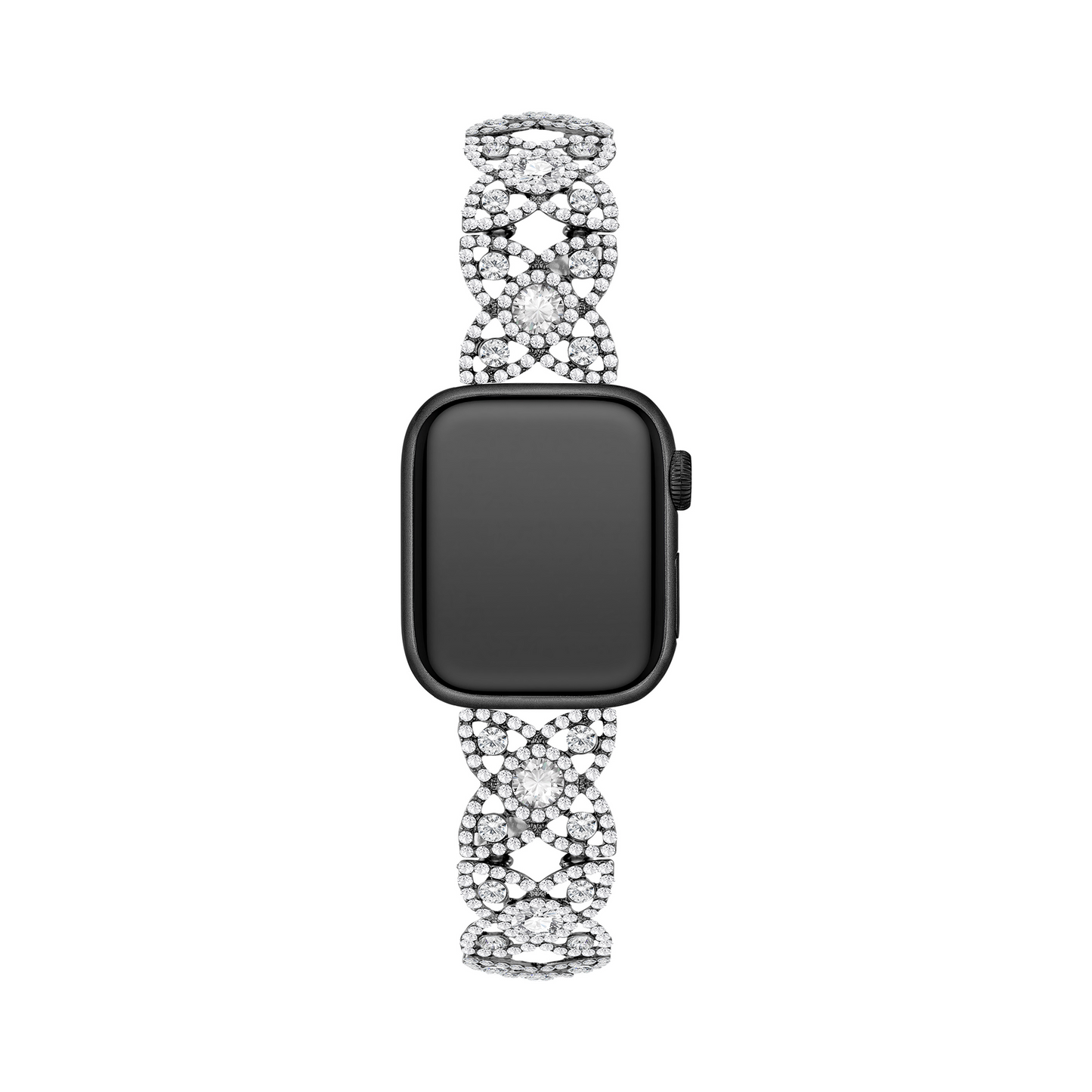 Sparkling Rhinestone Flower Elastic Watch Band for Apple Watch