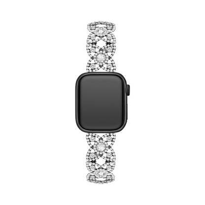 Sparkling Rhinestone Flower Elastic Watch Band for Apple Watch