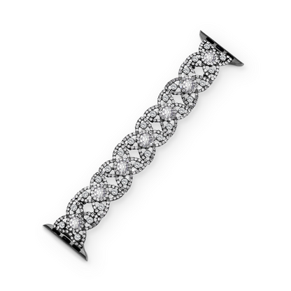 Sparkling Rhinestone Flower Elastic Watch Band for Apple Watch