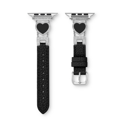 Love-Infused Sparkling Leather Watch Band for Apple Watch