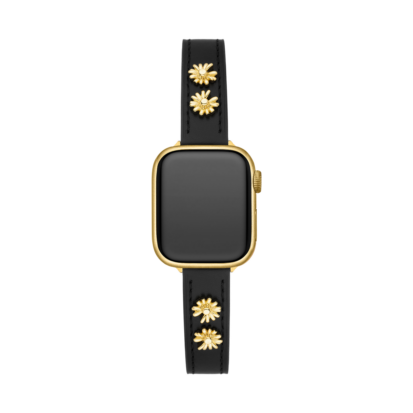 Luxurious Daisy Leather Band for Apple Watch - 14k Gold & Platinum-Plated