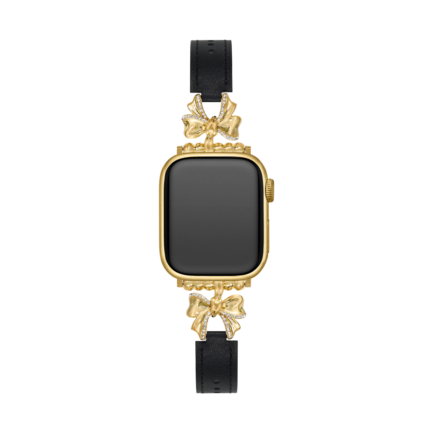 Elegant Bowknot Leather Apple Watch Band - 14k Gold & Platinum Plated