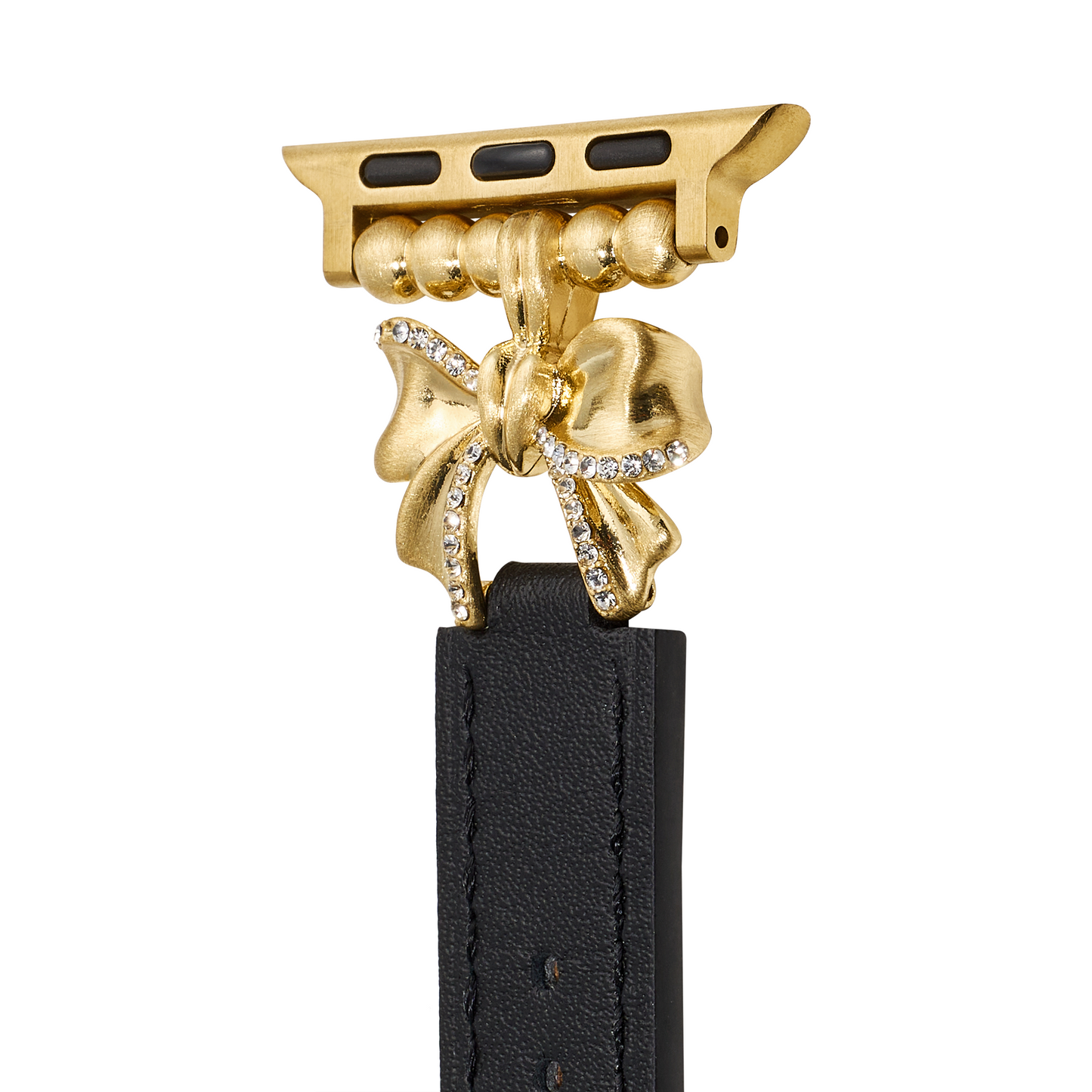 Elegant Bowknot Leather Apple Watch Band - 14k Gold & Platinum Plated