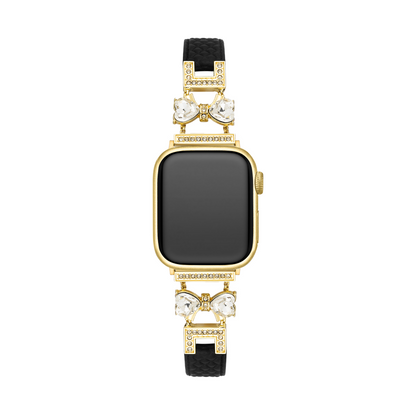 Elegant Bowknot Leather Band for Apple Watch - Premium Leather, All-Day Comfort