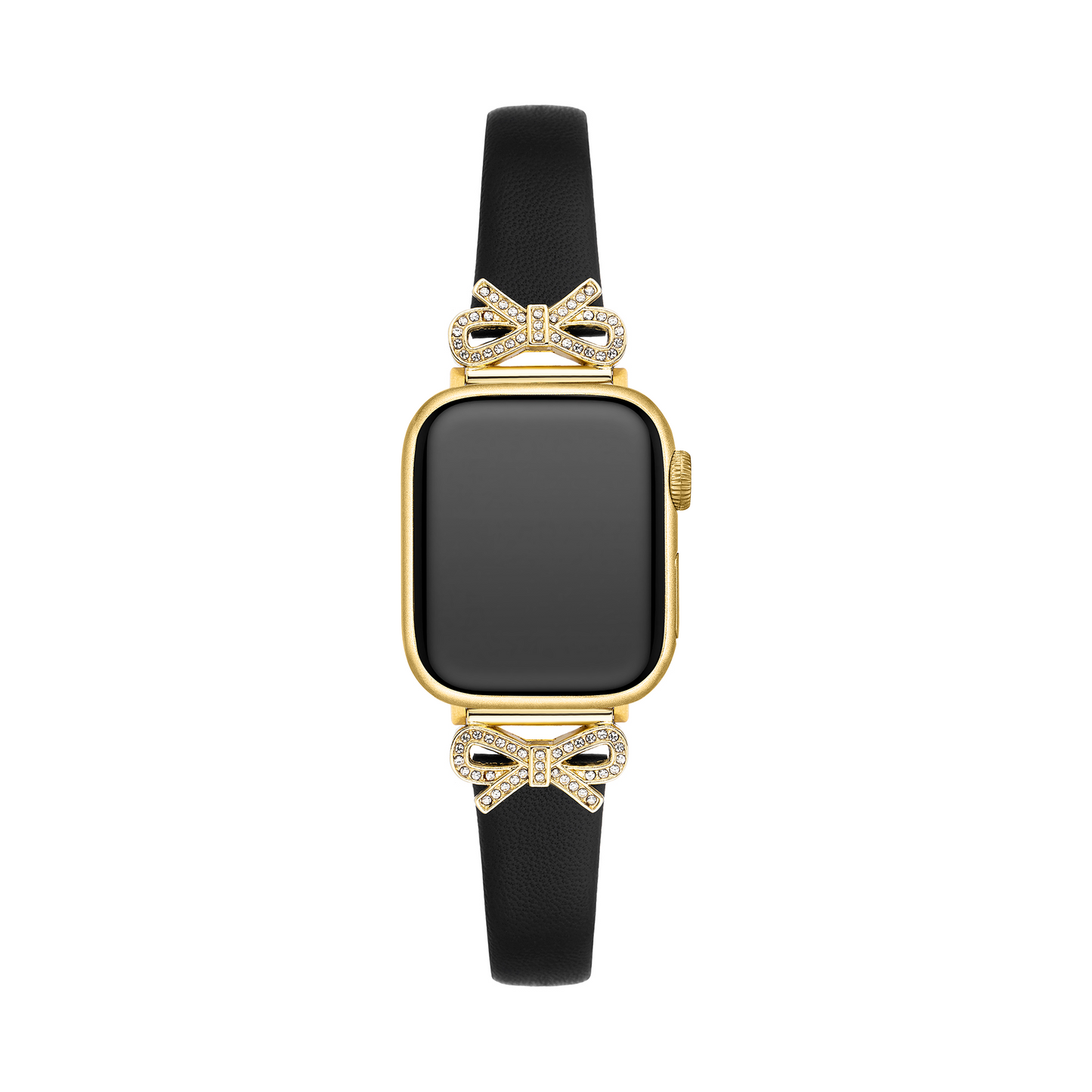 Crystal Bowknot Leather Watch Band for Apple Watch – Sparkling Crystal-Accented Strap