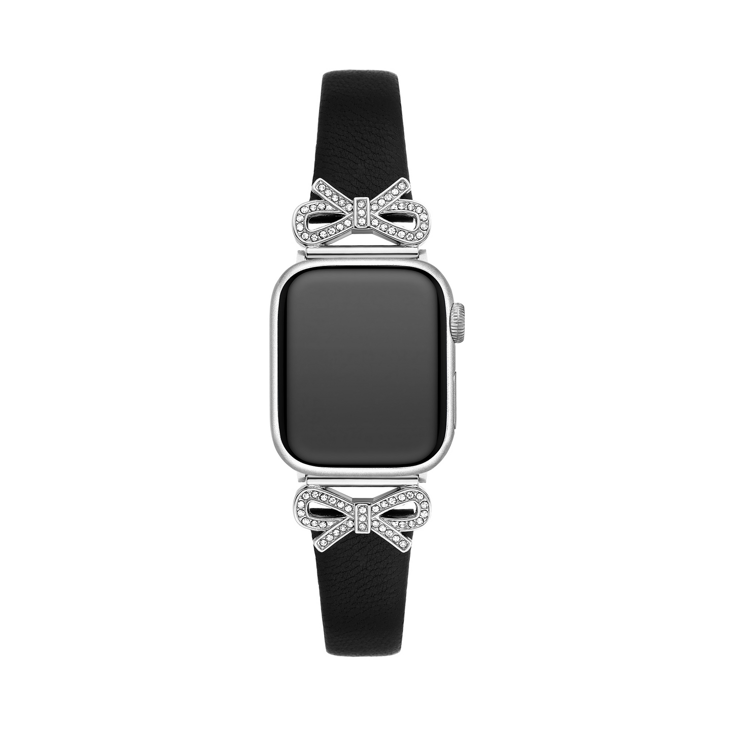 Crystal Bowknot Leather Watch Band for Apple Watch – Sparkling Crystal-Accented Strap