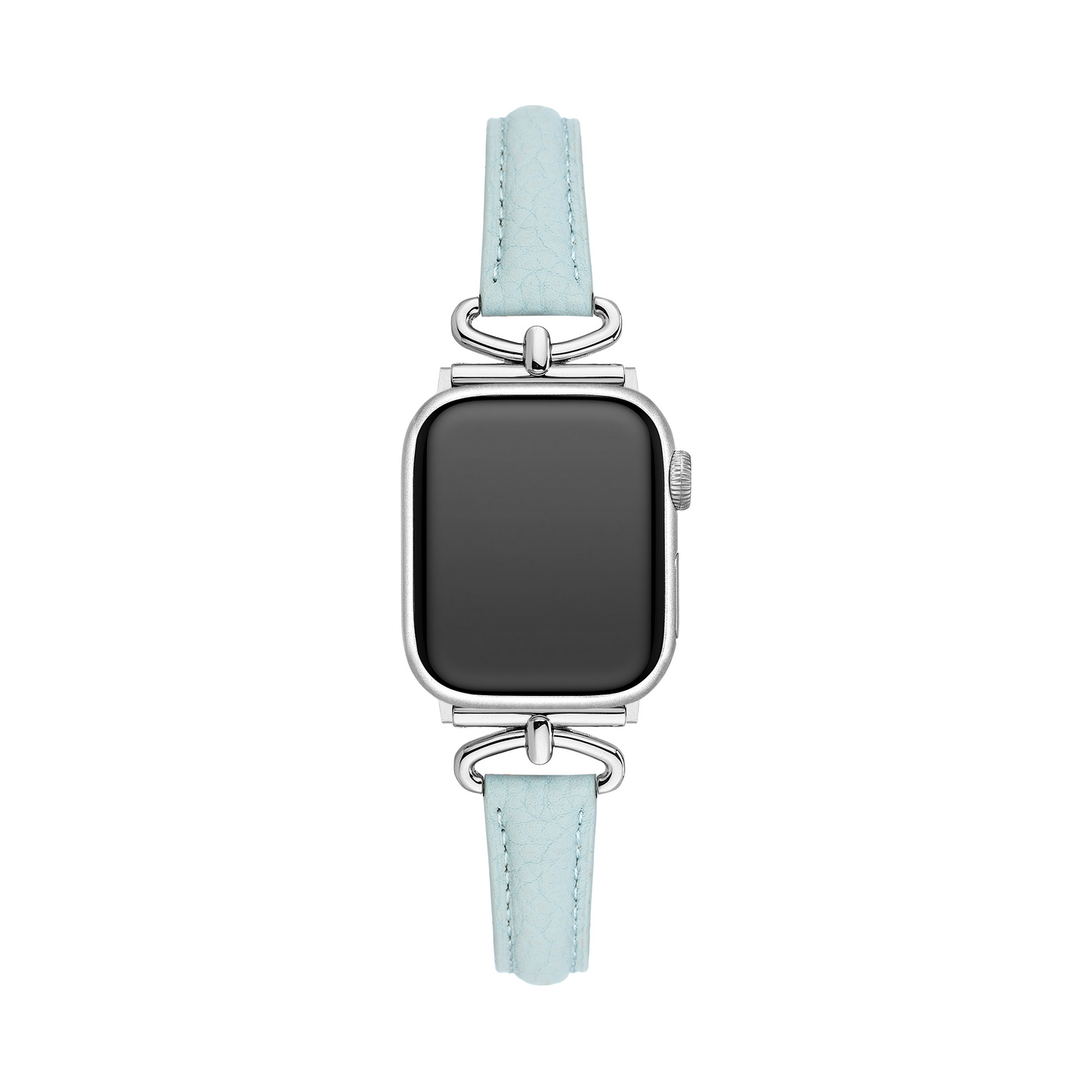 Sleek Leather Watch Band with Metal Accents for Apple Watch