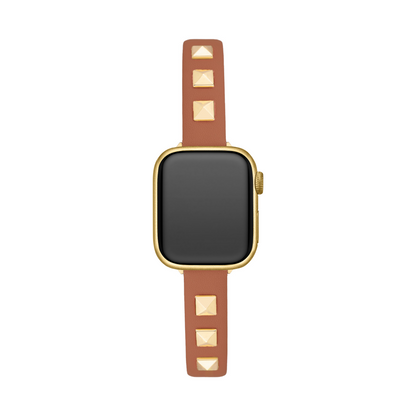 Chic Rivet-Studded Leather Band for Apple Watch - Sleek, Durable Style