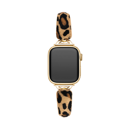 Luxurious Leopard Print Faux-Fur Watch Band