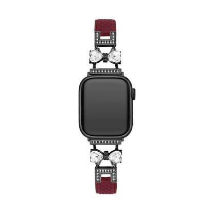 Elegant Bowknot Leather Band for Apple Watch - Premium Leather, All-Day Comfort