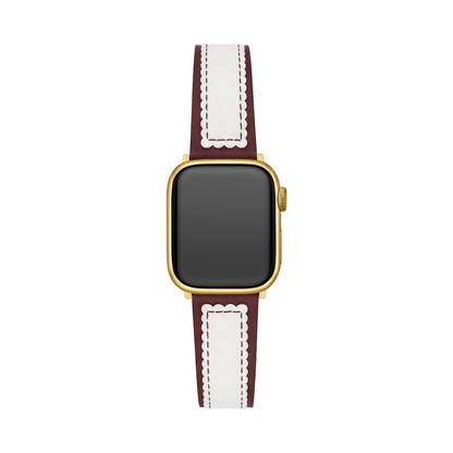 Elegant Scalloped Leather Band for Apple Watch