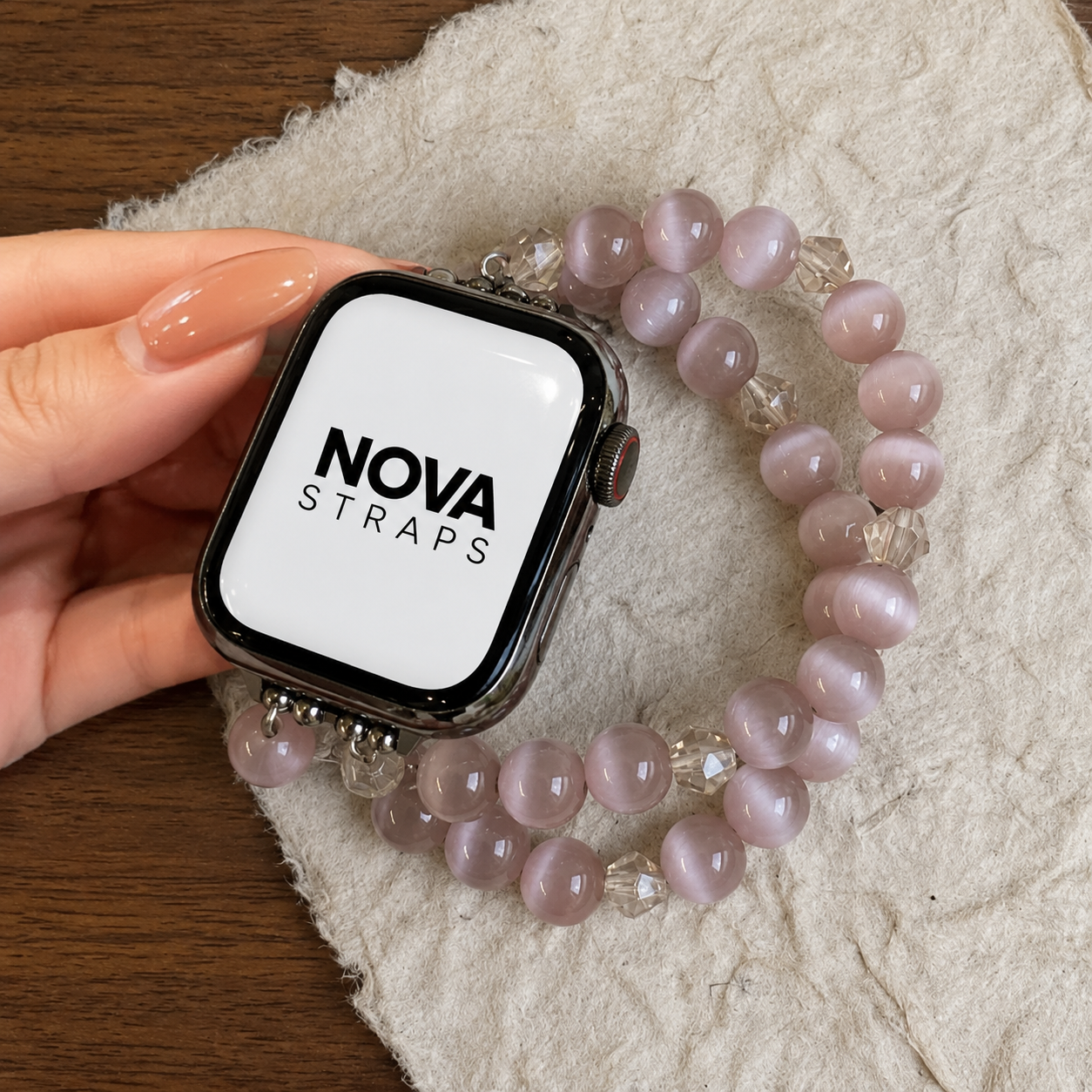 Rosé Aura — Apple Watch Crystal Bracelet