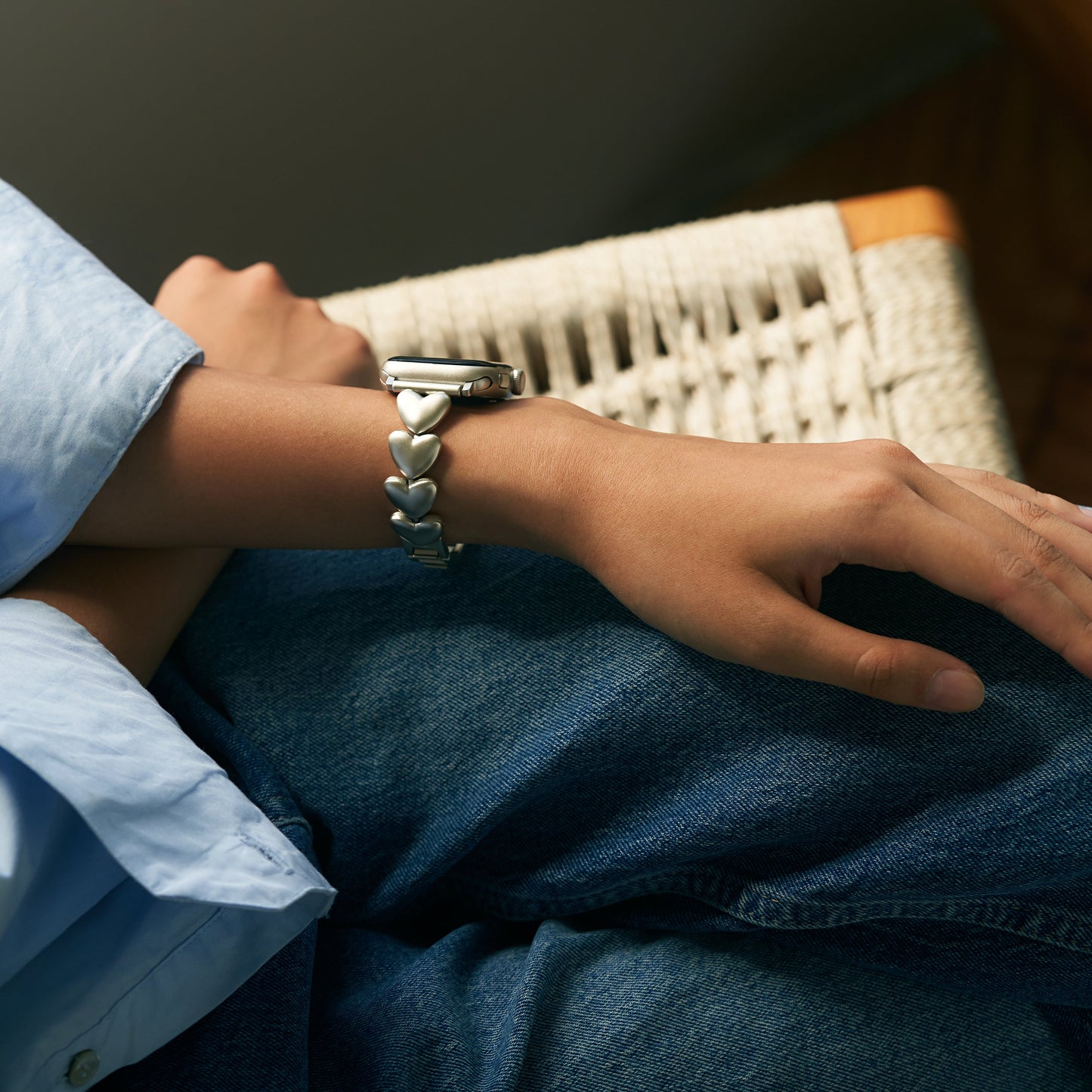 Sleek Polished Love Metal Band for Apple Watch