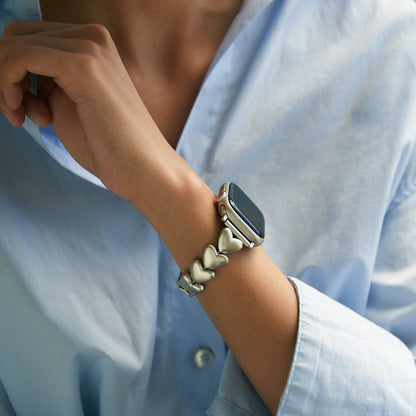Sleek Polished Love Metal Band for Apple Watch