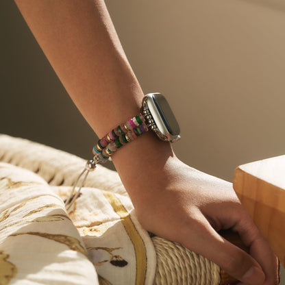Rainbow Natural Stone Watch Band for Apple Watch – Elegant Marble-Style Accessory