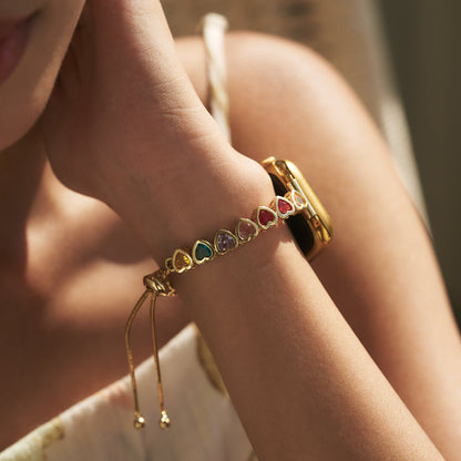 Rainbow Love: 14k Gold & Platinum Plated Apple Watch Band