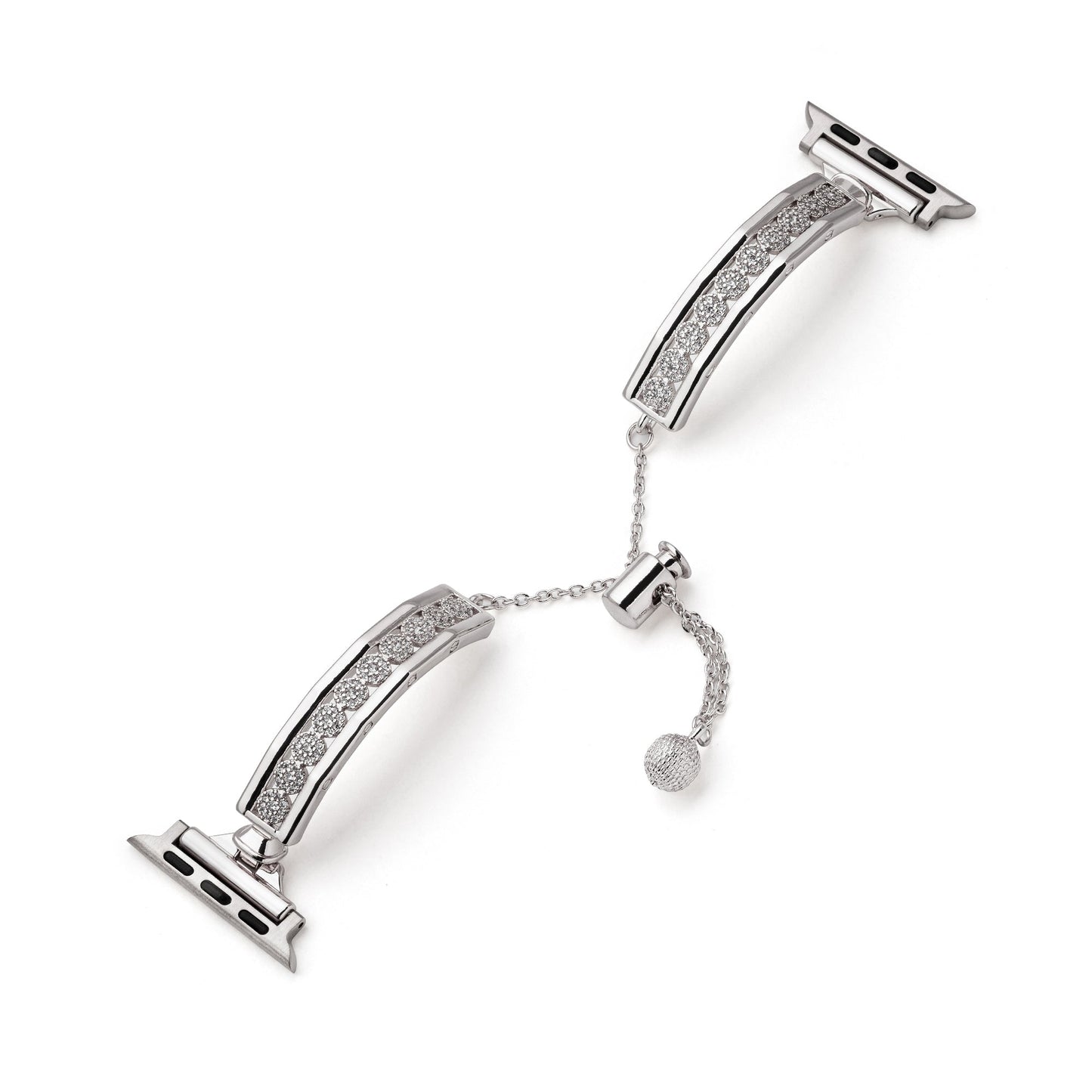 Pavé Crystal Stainless Steel Watch Band – Sparkling, Elegant Metal Strap