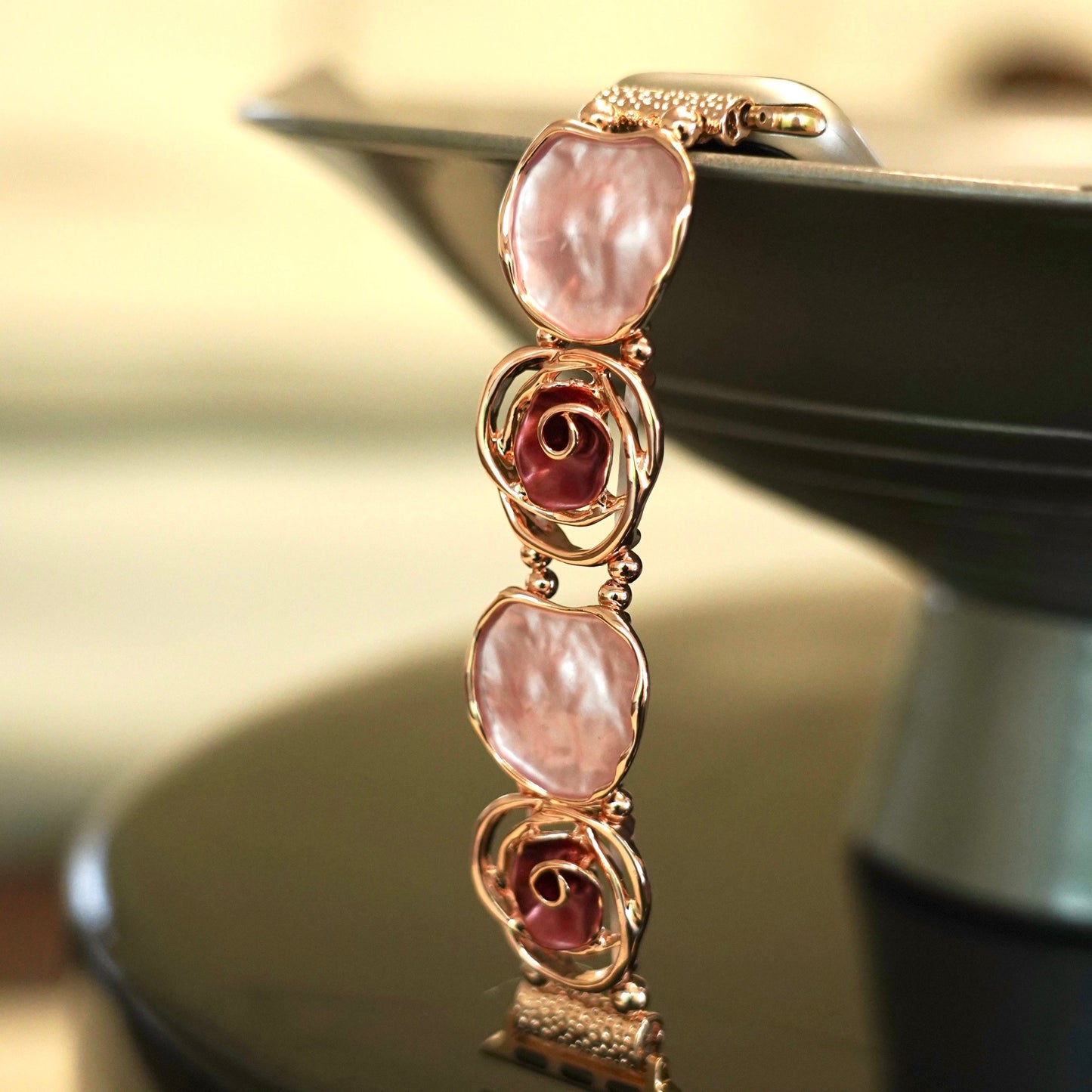 Elegant Rose Bangle Elastic Watch Bracelet for Apple Watch