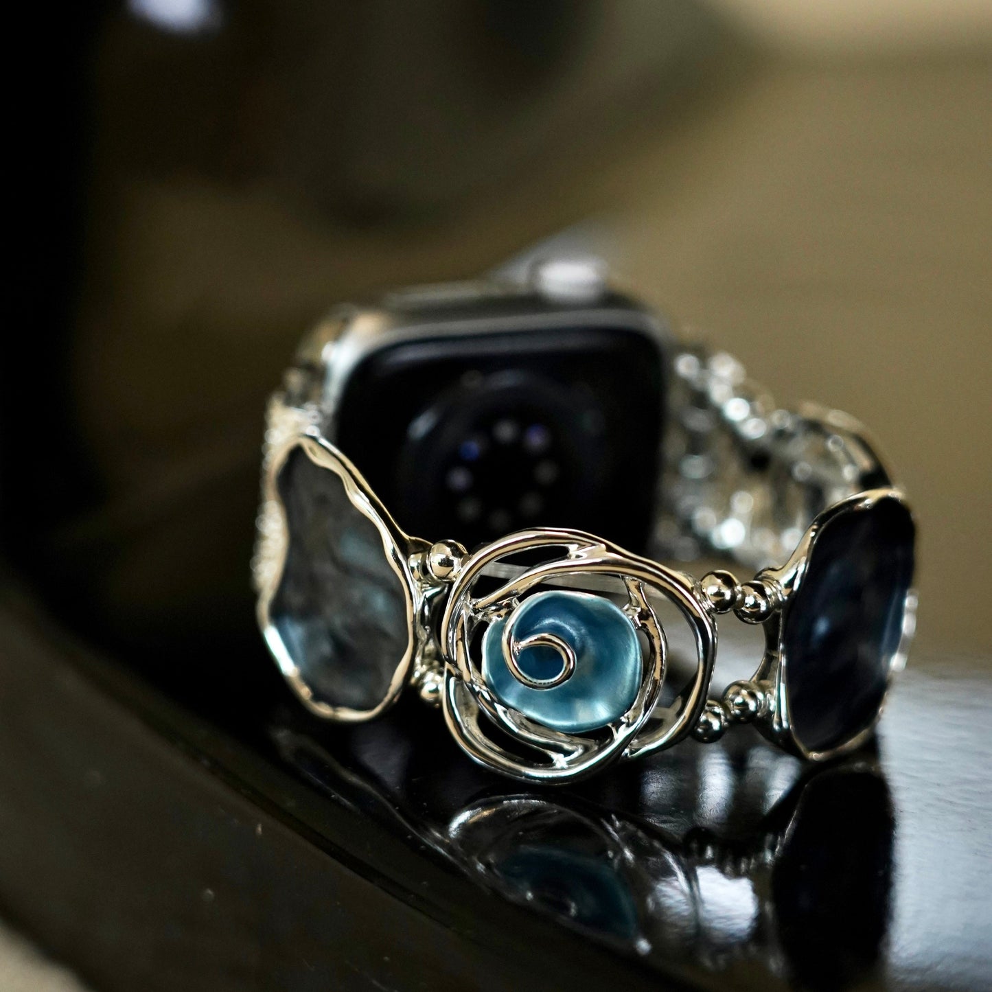 Elegant Rose Bangle Elastic Watch Bracelet for Apple Watch