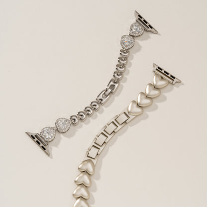 Sparkling Heart Apple Watch Band for a Dazzling Look