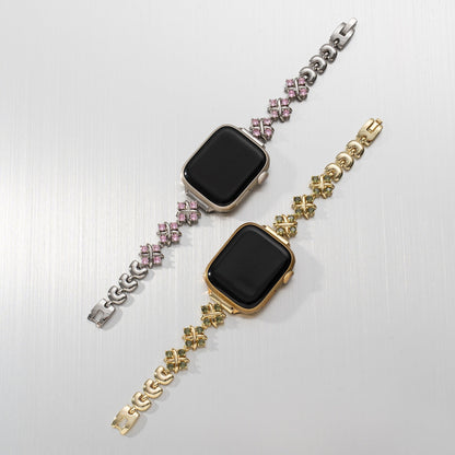 Copper Zircon Petals Watch Band