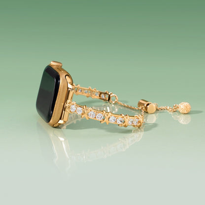 14K Gold & Platinum-Plated Zircon Metal Watch Band