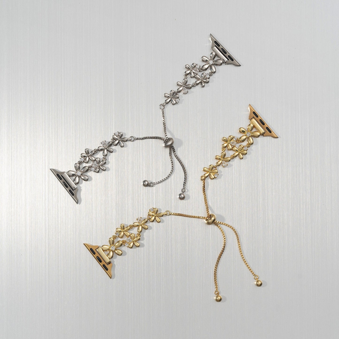 14K Gold & Platinum Plated Floral Copper Watch Band