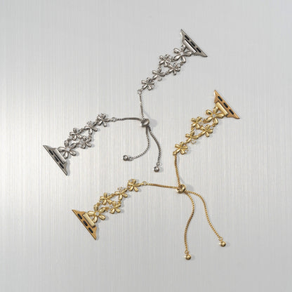 14K Gold & Platinum Plated Floral Copper Watch Band