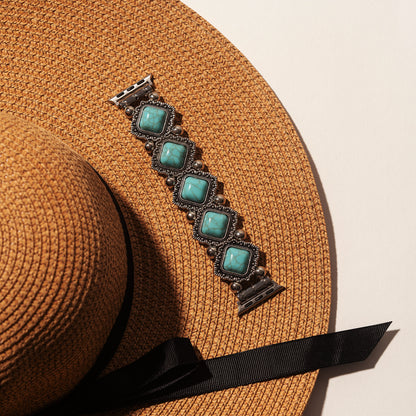 Vintage-Style Turquoise Elastic Watch Bracelet for Apple Watch