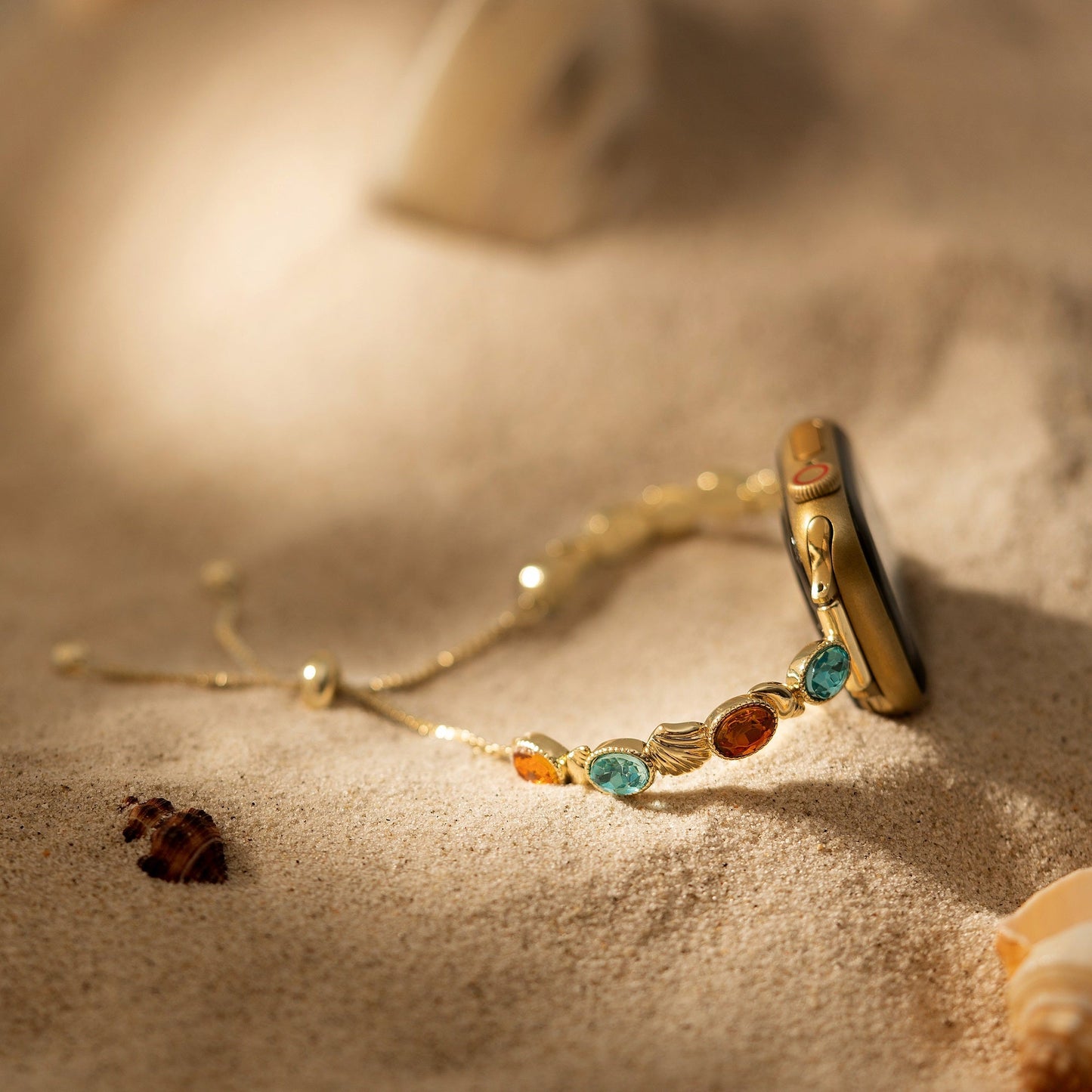 Tidal Gem 14k Gold-Plated Apple Watch Band - Luxe Wrist Strap for Apple Watch