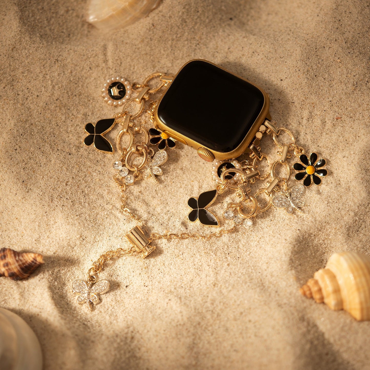 Sunflower Pendant Apple Watch Band - Delicate Floral Jewelry Strap