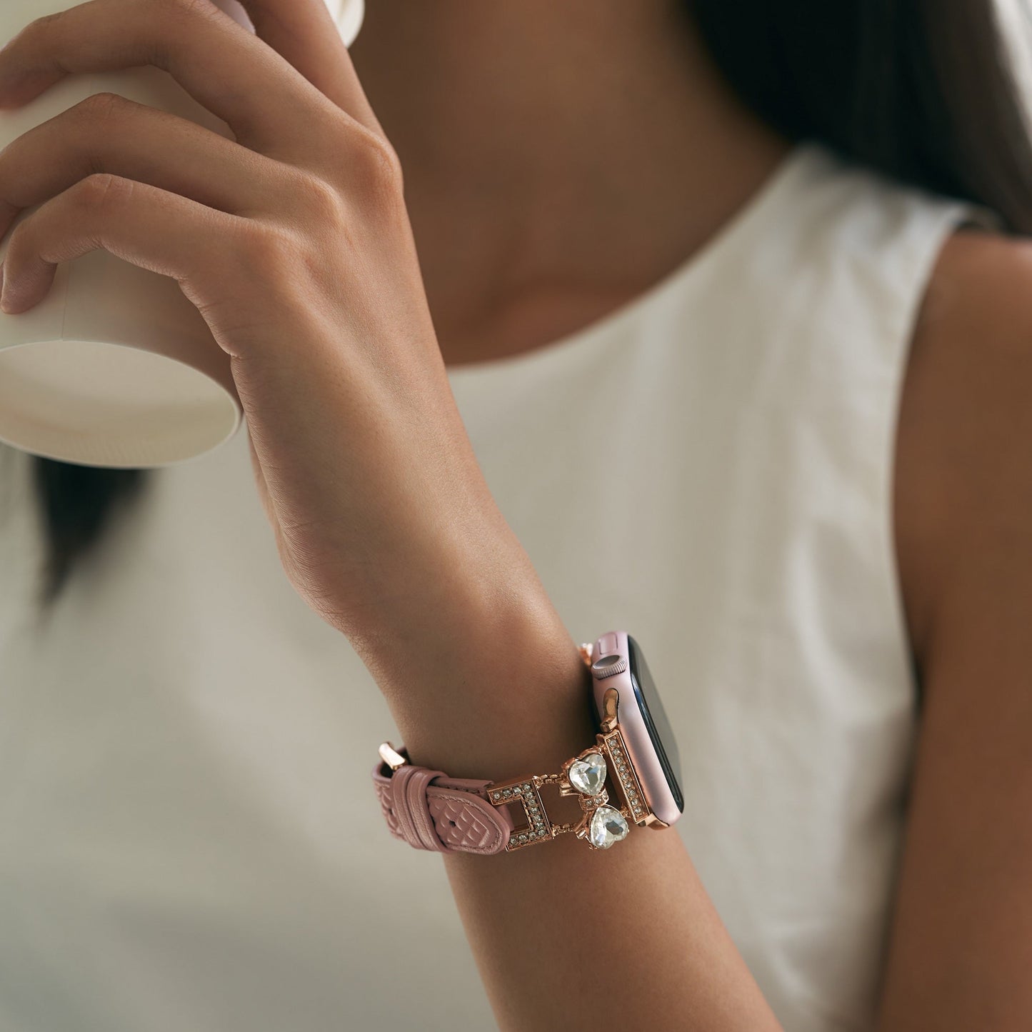 Elegant Bowknot Leather Band for Apple Watch - Premium Leather, All-Day Comfort
