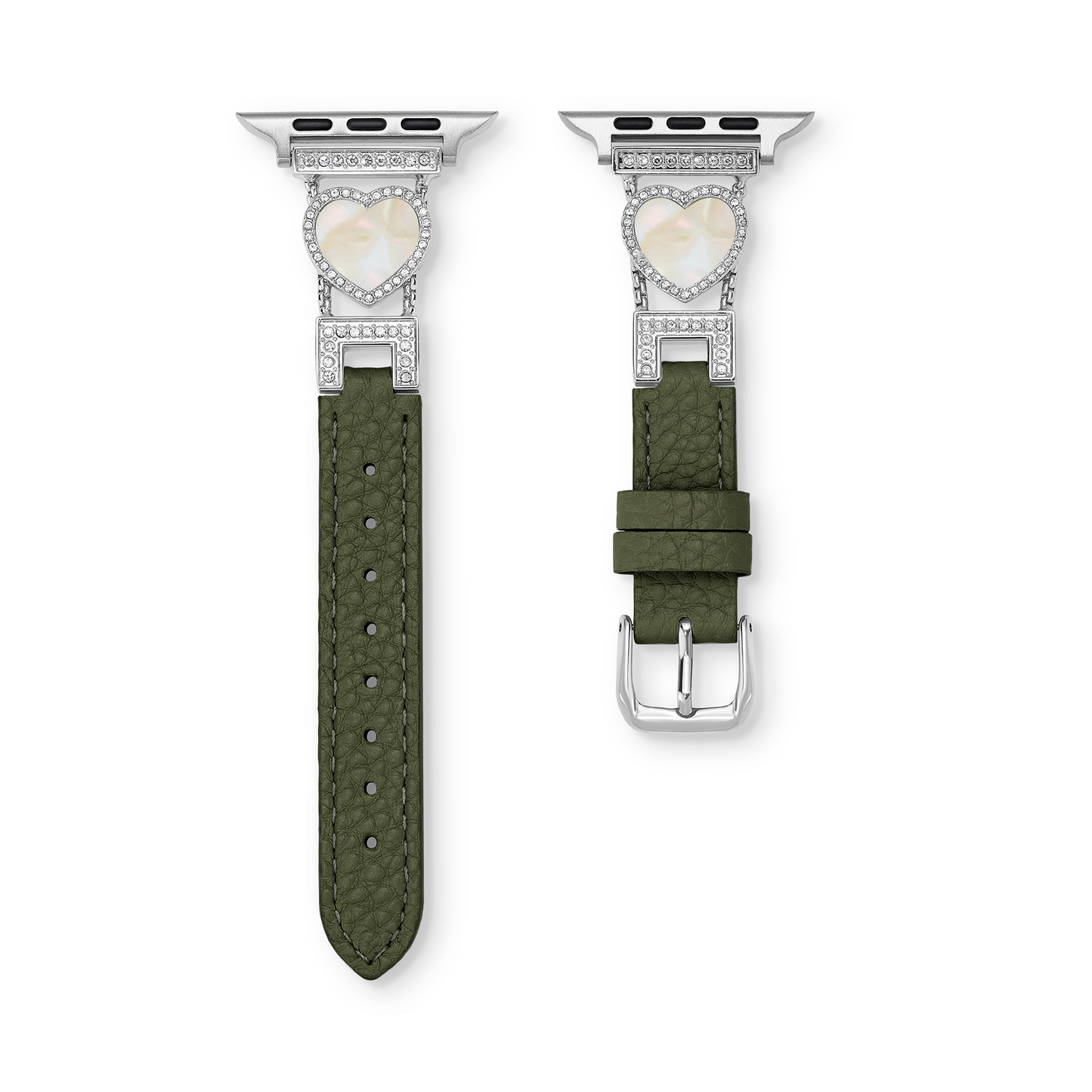 Love-Infused Sparkling Leather Watch Band for Apple Watch