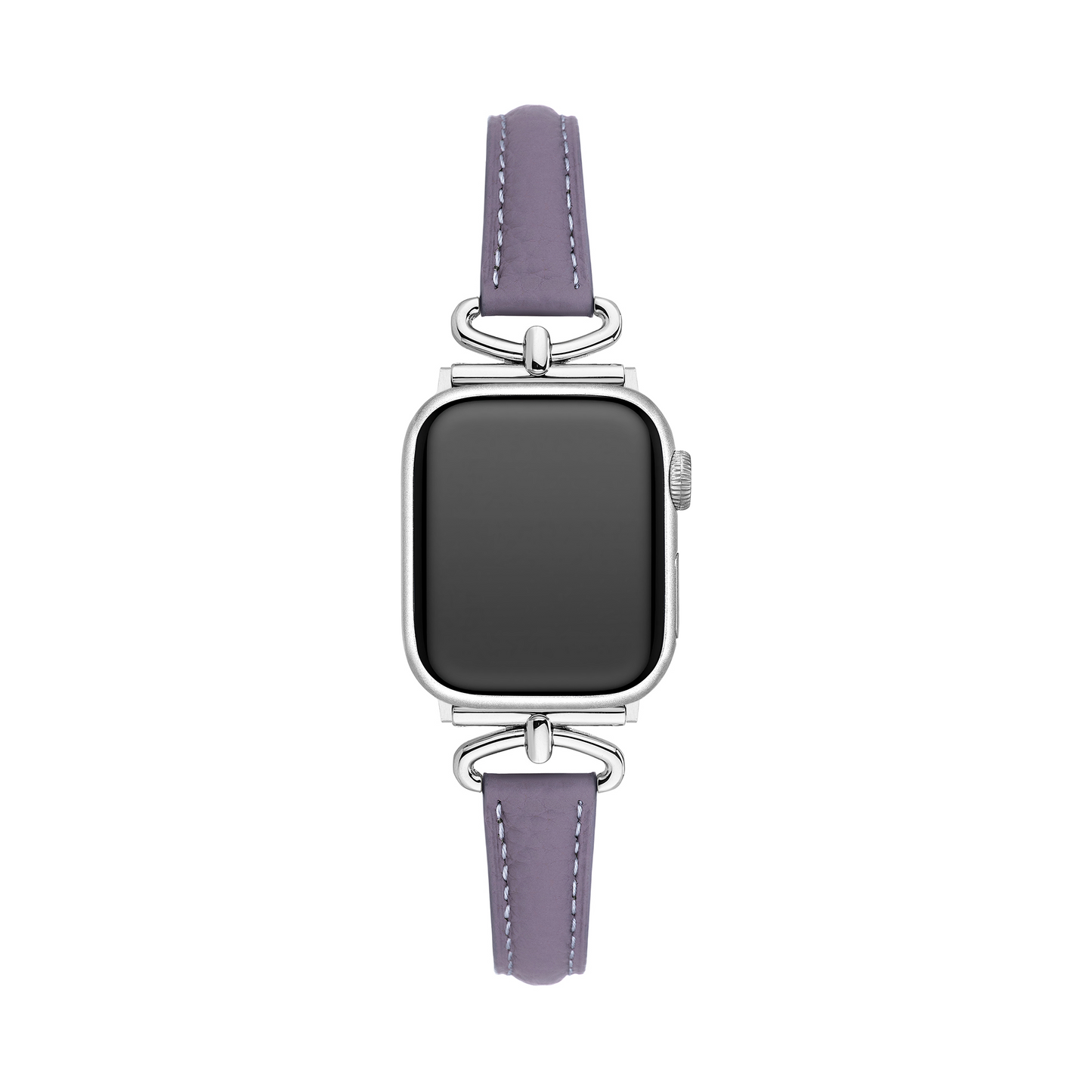 Sleek Leather Watch Band with Metal Accents for Apple Watch