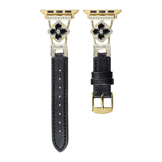 Glitter-Accented Leather Strap