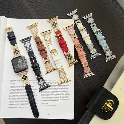 Glitter-Accented Leather Strap
