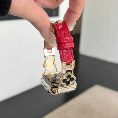 Glitter-Accented Leather Strap