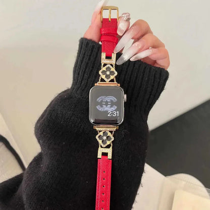 Glitter-Accented Leather Strap