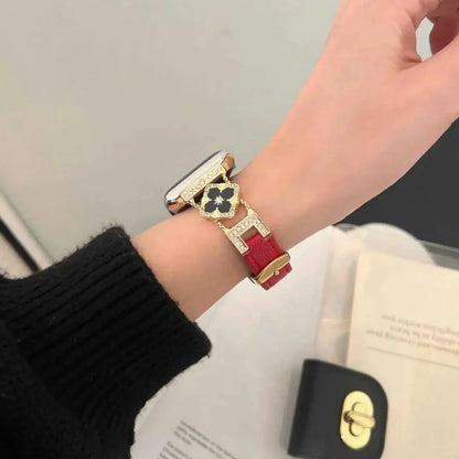 Glitter-Accented Leather Strap