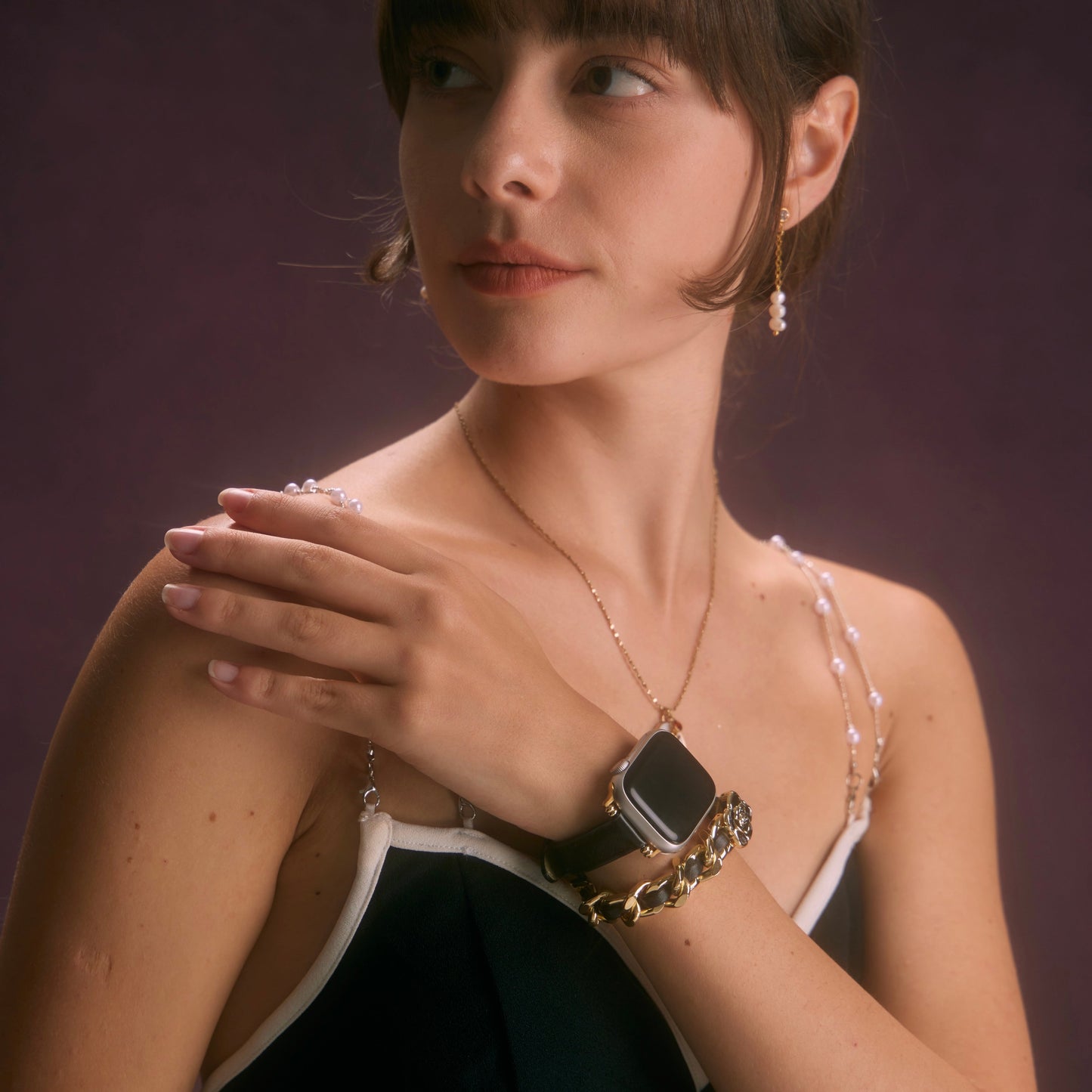 Floral Double-Layered Apple Watch Bracelet – Elegant, Chic Floral Band
