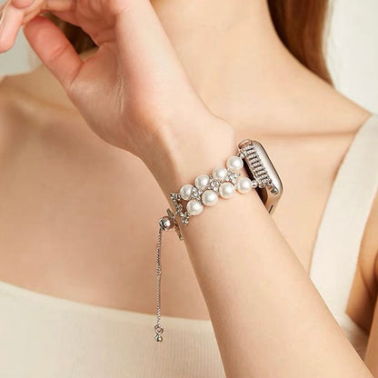 Pearl-Embellished Rhinestone Watch Band for Apple Watch