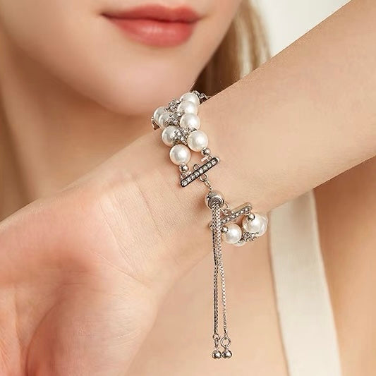 Pearl-Embellished Rhinestone Watch Band for Apple Watch