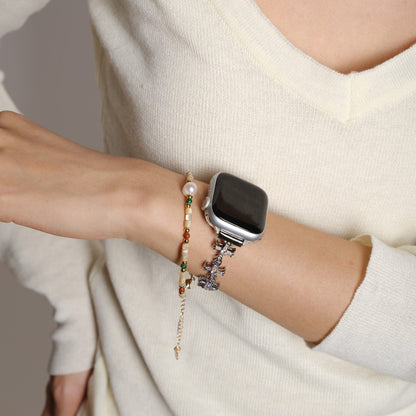 Glittering Cross-Design Apple Watch Band