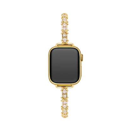 14K Gold & Platinum-Plated Zircon Metal Watch Band