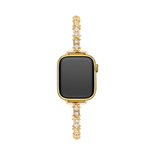 14K Gold & Platinum-Plated Zircon Metal Watch Band
